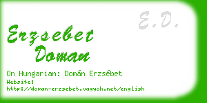 erzsebet doman business card